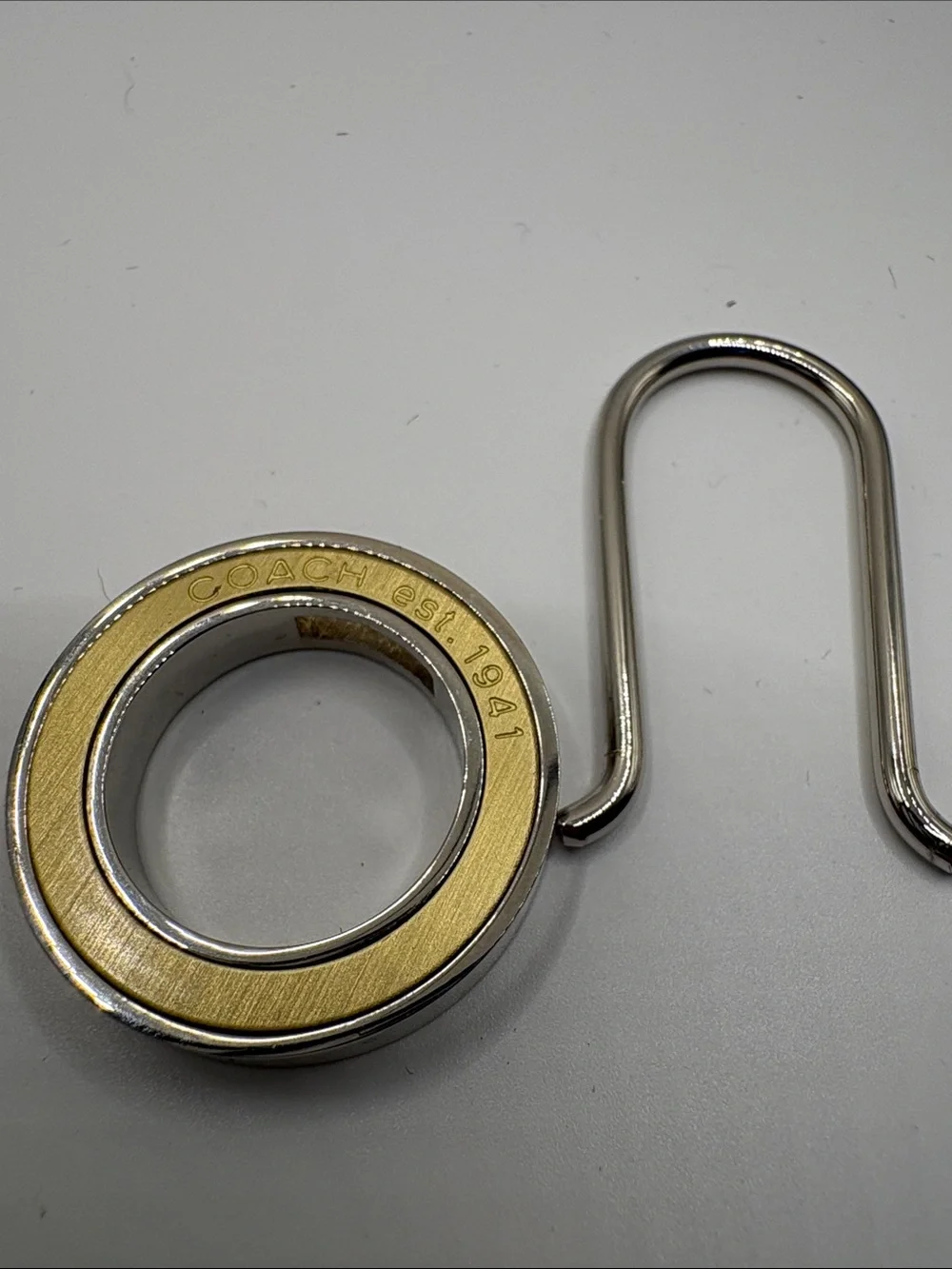 Coach Gold Circle Keyring with Logo Engraving